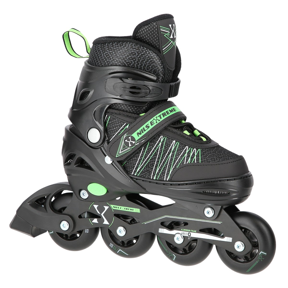 2-in-1 Inline & Ice Skates, Black/Green, Size L (39-42)