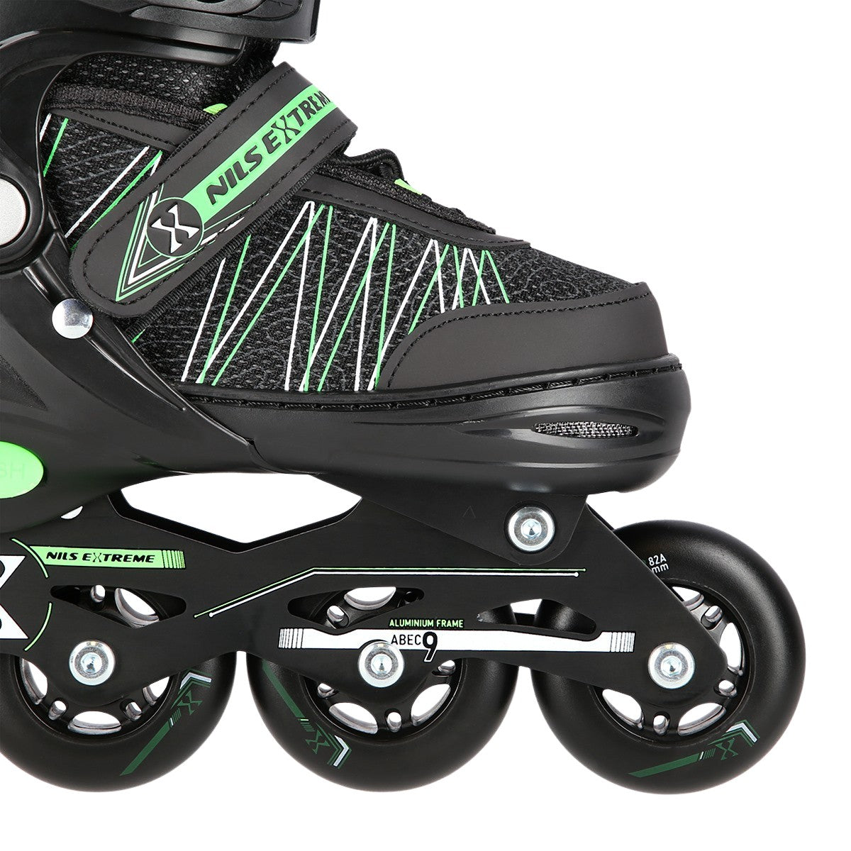 2-in-1 Inline & Ice Skates, Black/Green, Size M (35-38)