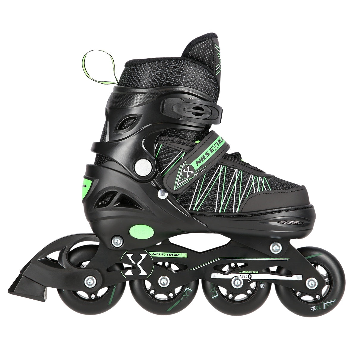 2-in-1 Inline & Ice Skates, Black/Green, Size S (31-34)