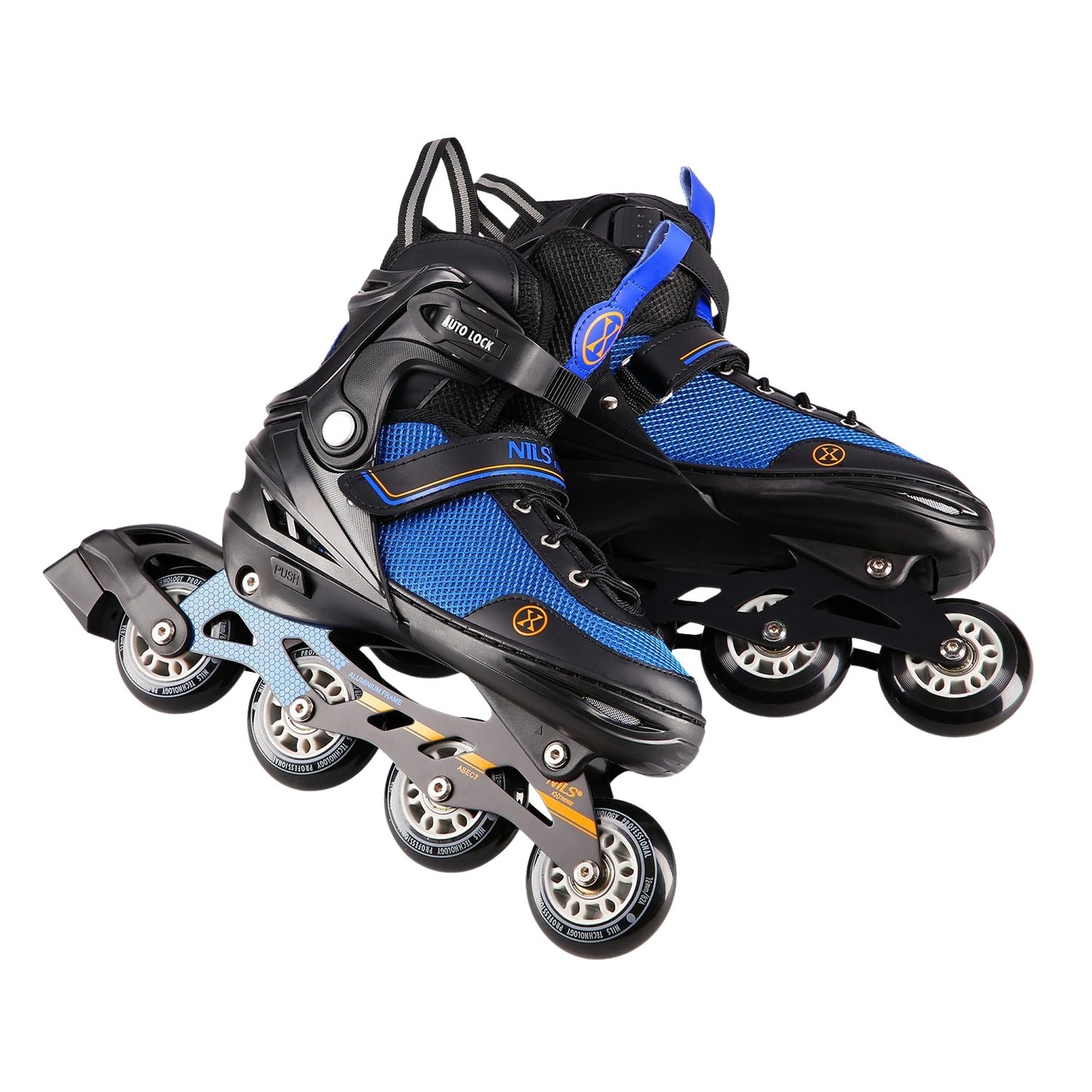 2-in-1 Inline & Ice Skates, Black-Orange, Size L (39-43)