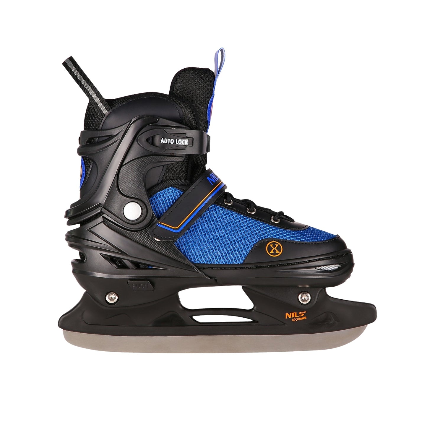 2-in-1 Inline & Ice Skates, Black-Orange, Size M (34-38)