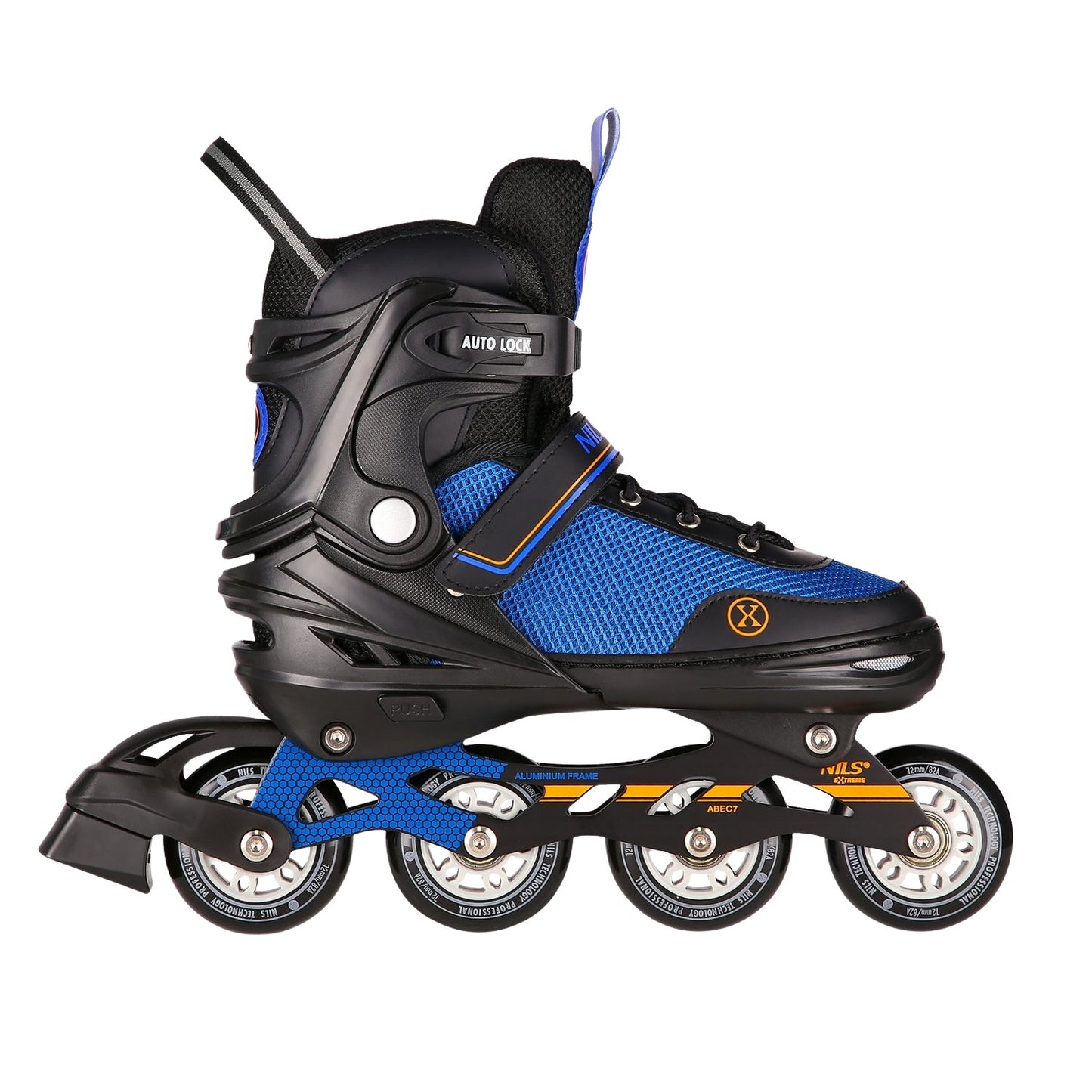 2-in-1 Inline & Ice Skates, Black-Orange, Size M (34-38)