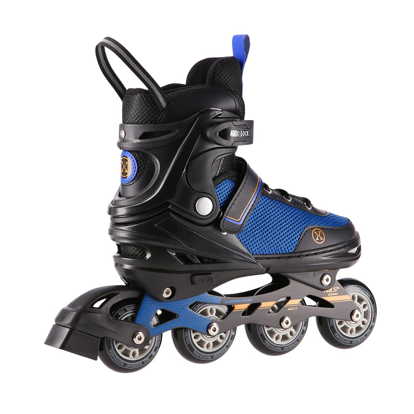 2-in-1 Inline & Ice Skates, Black-Orange, Size S (29-33)
