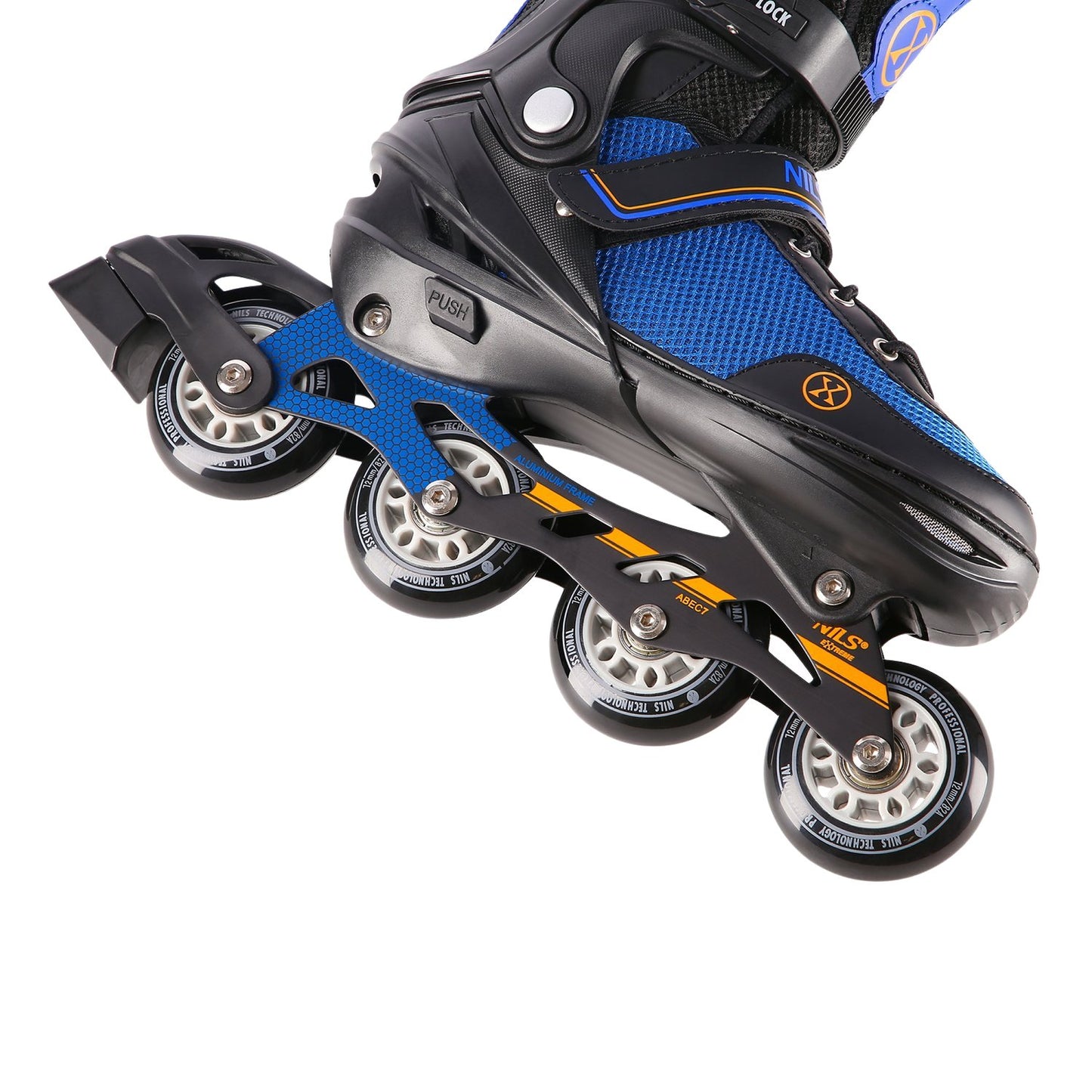 2-in-1 Inline & Ice Skates, Black-Orange, Size S (29-33)