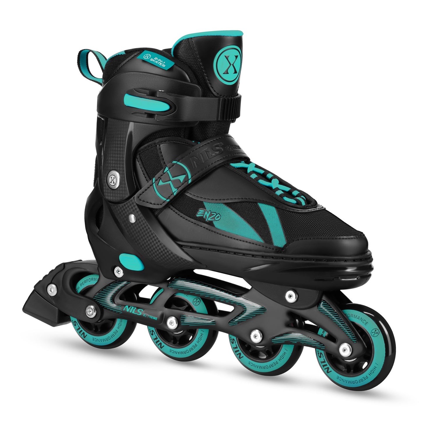 2-in-1 Inline & Ice Skates, Green, Size S (32-35)