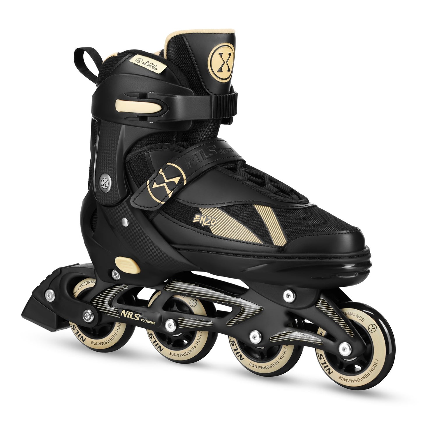 2-in-1 Inline & Ice Skates Set, Beige, Size S (32-35)