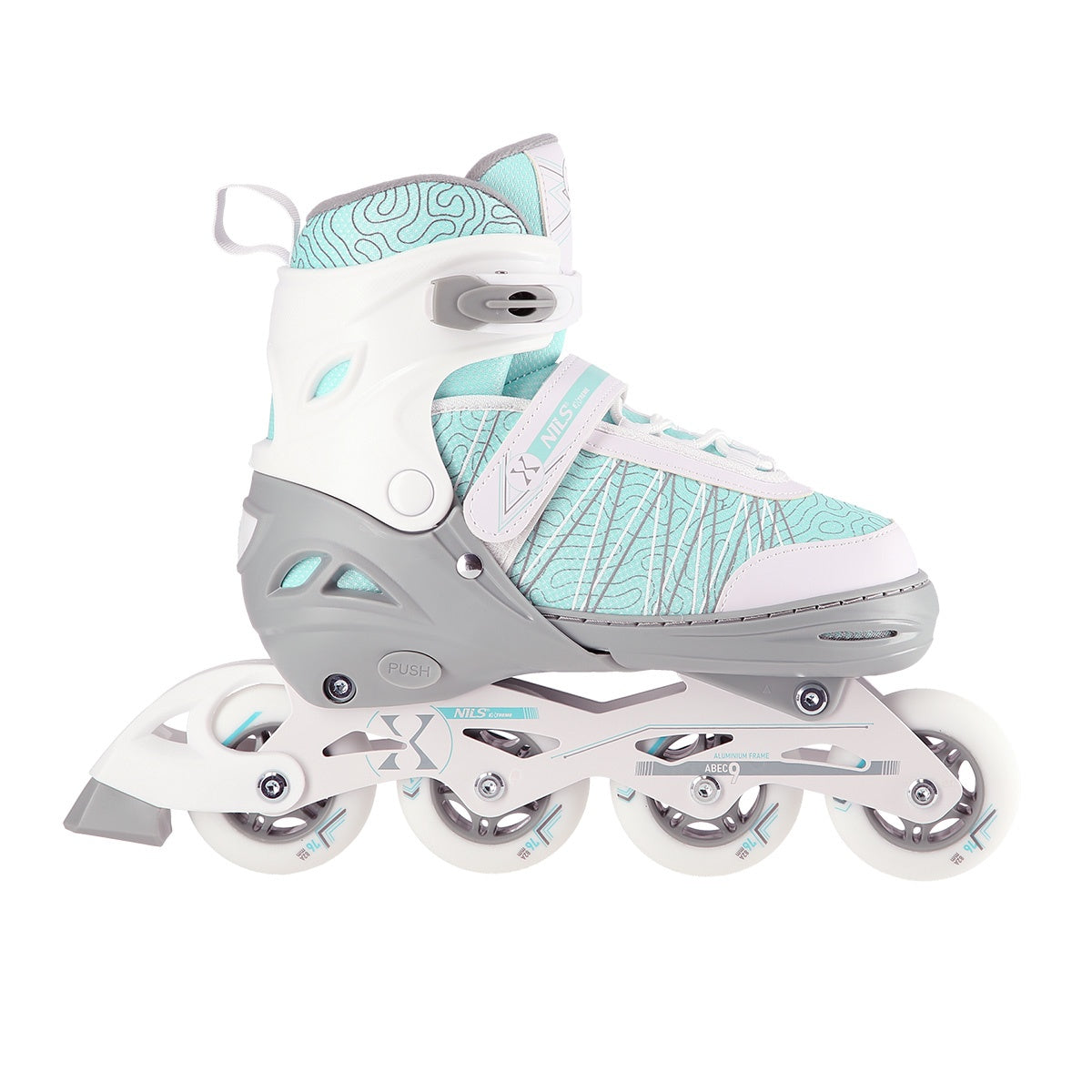 2-in-1 Inline & Ice Skates, White-Mint, Size S (31-34)