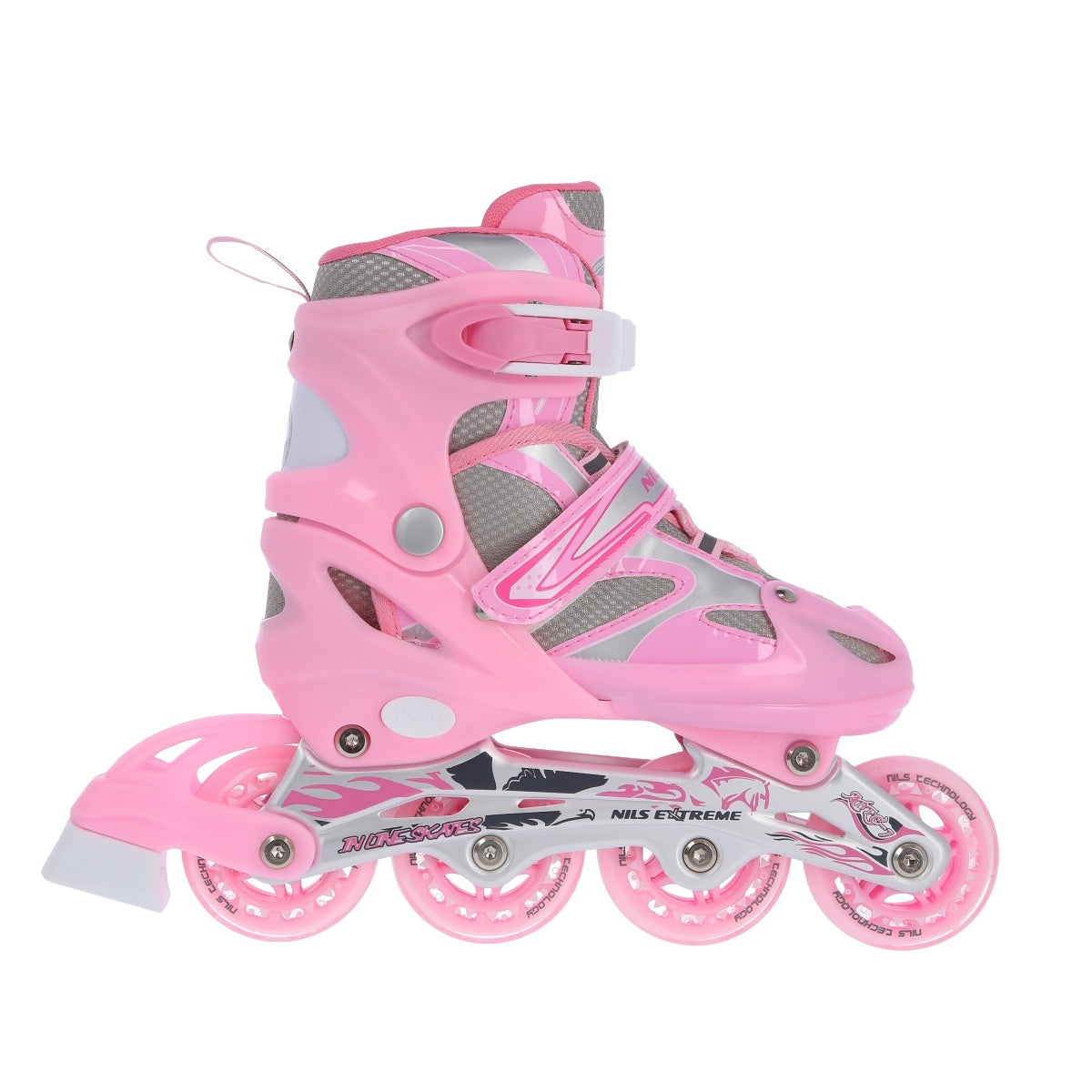 2-in-1 Pink Inline & Ice Skates, Size L (39-42)