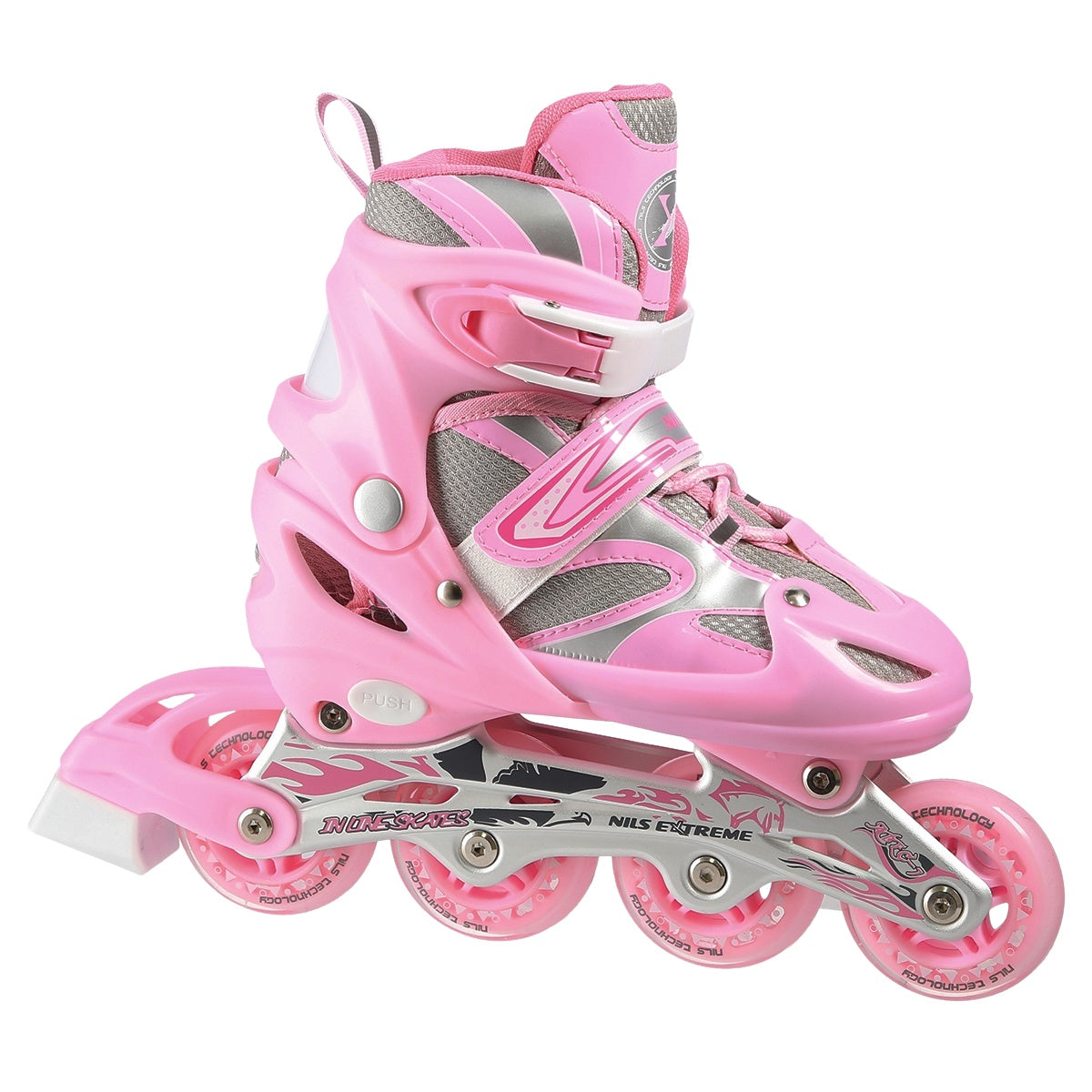 2-in-1 Pink Inline & Ice Skates, Size L (39-42)