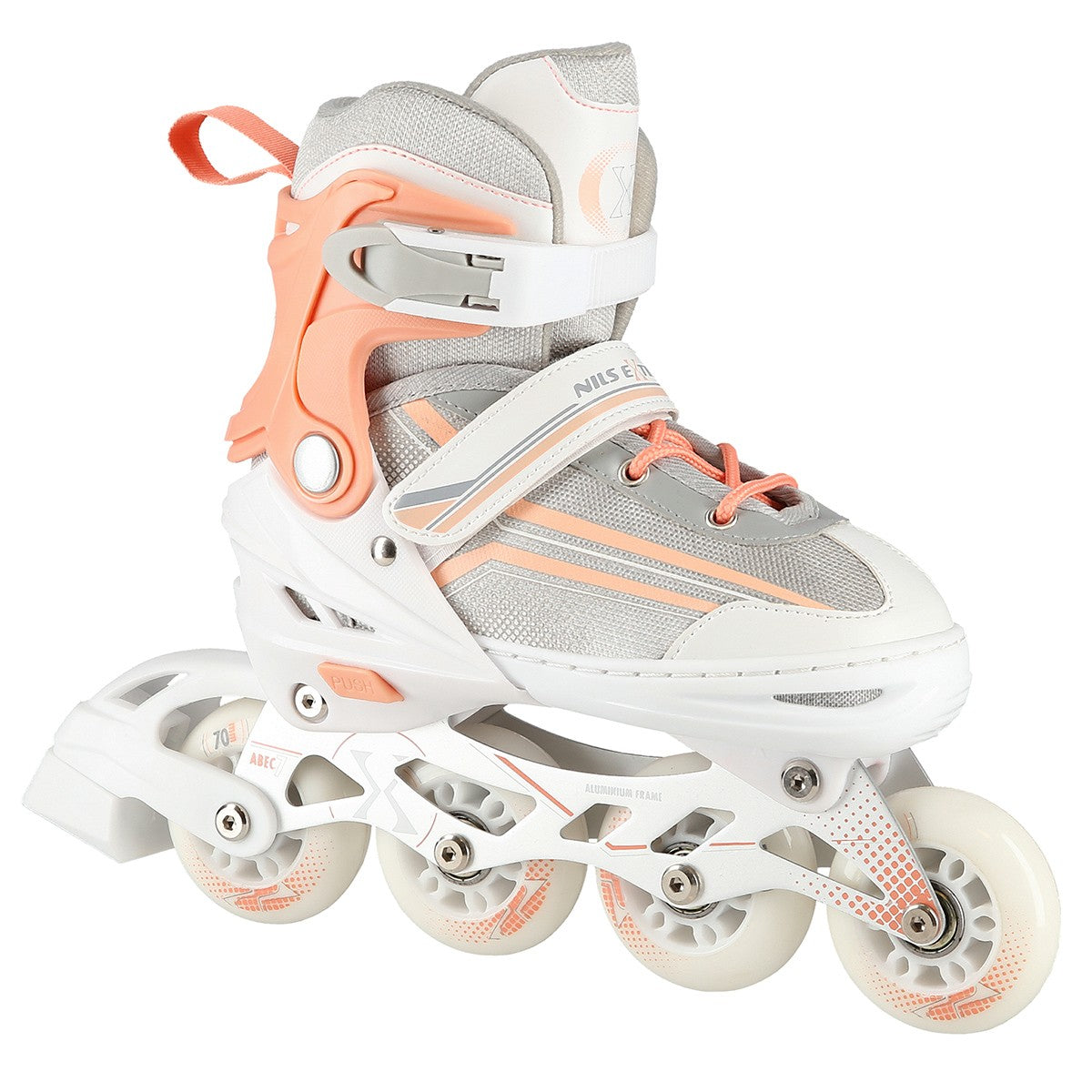 2-in-1 White/Pink Inline & Ice Skates, Size S (29-33)