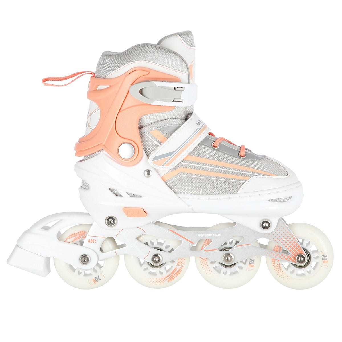 2-in-1 White/Pink Inline & Ice Skates, Size S (29-33)