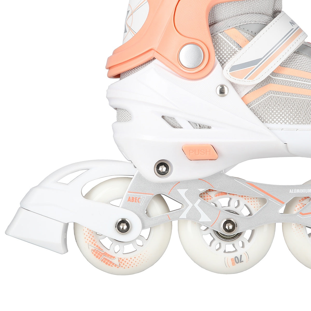 2-in-1 White/Pink Inline & Ice Skates, Size S (29-33)