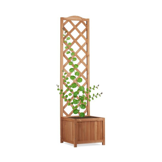 2 in 1 Wooden Planter Box with Lattice