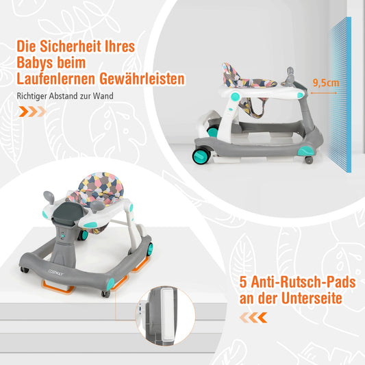 2 in 1 baby walker folding baby walker gray