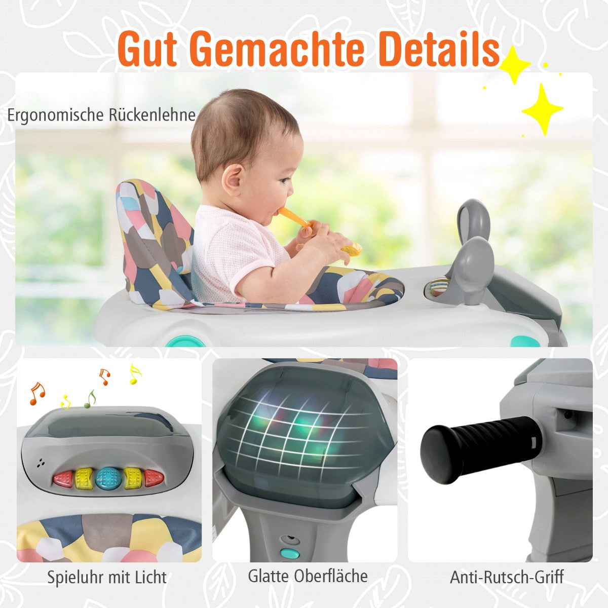 2 in 1 baby walker folding baby walker gray