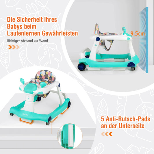 2 in 1 baby walker folding baby walker green