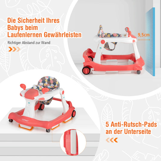 2 in 1 baby walker folding baby walker orange