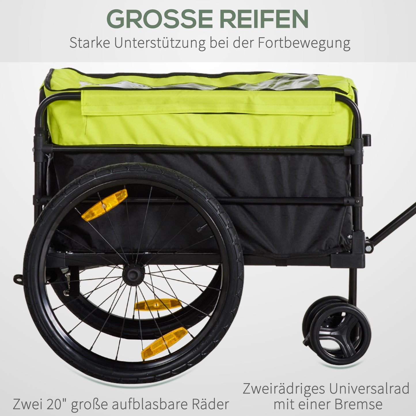 Truck with brake, cover and 40 kg load capacity