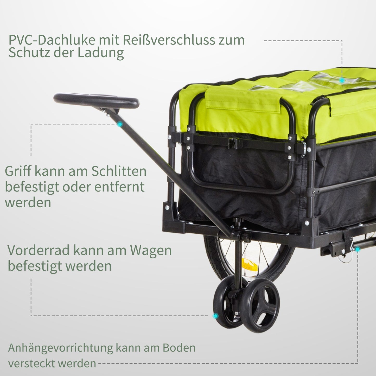 Truck with brake, cover and 40 kg load capacity