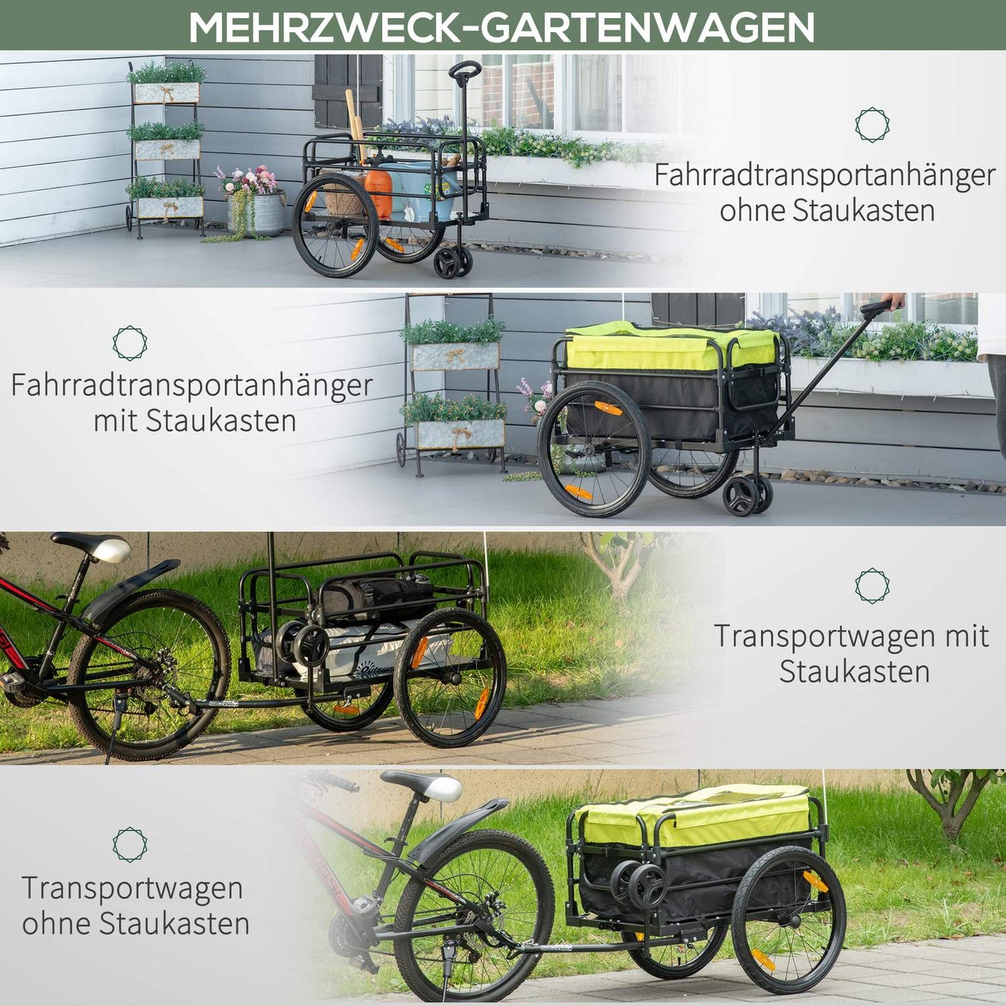 Truck with brake, cover and 40 kg load capacity