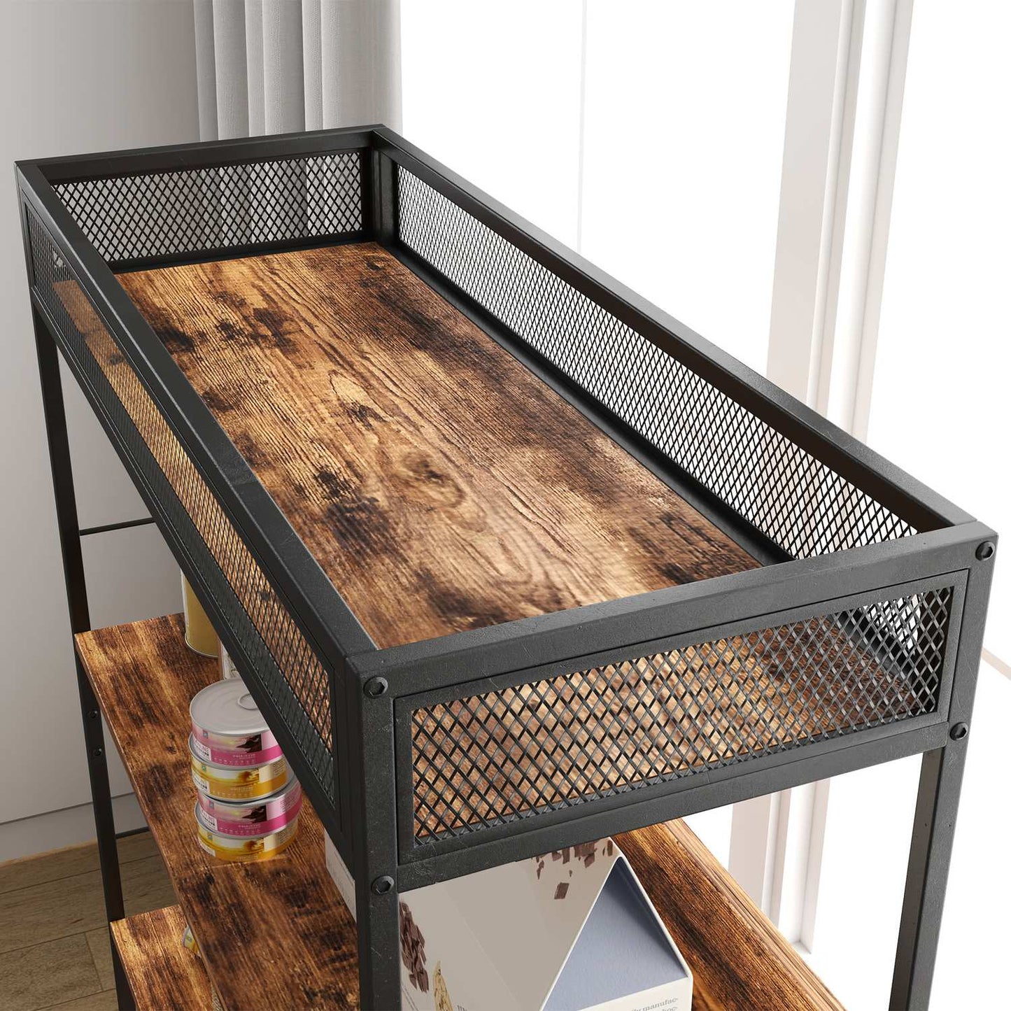 Cat cabinet with shelf and scratching post