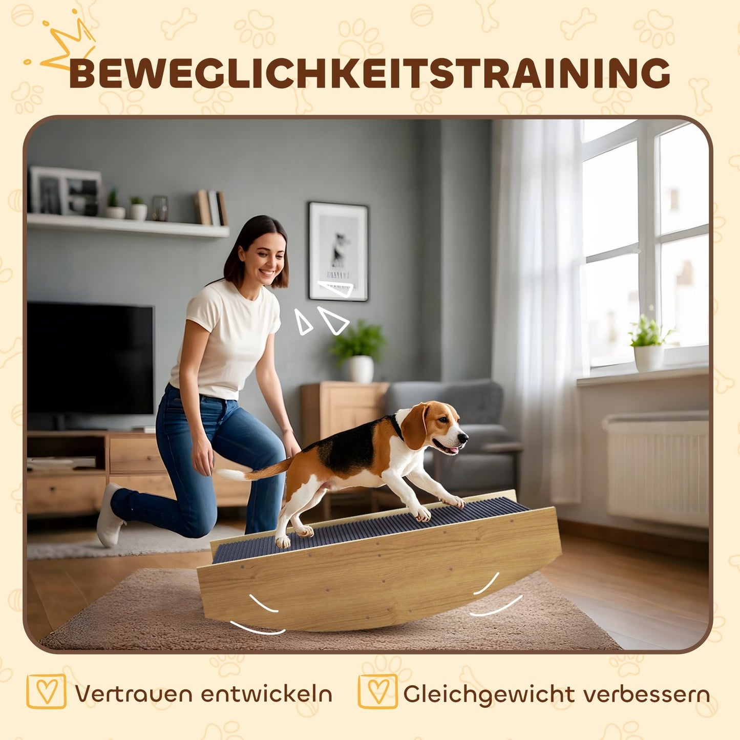 Dog Agility Rocker Ramp, wooden, for dogs under 15 kg