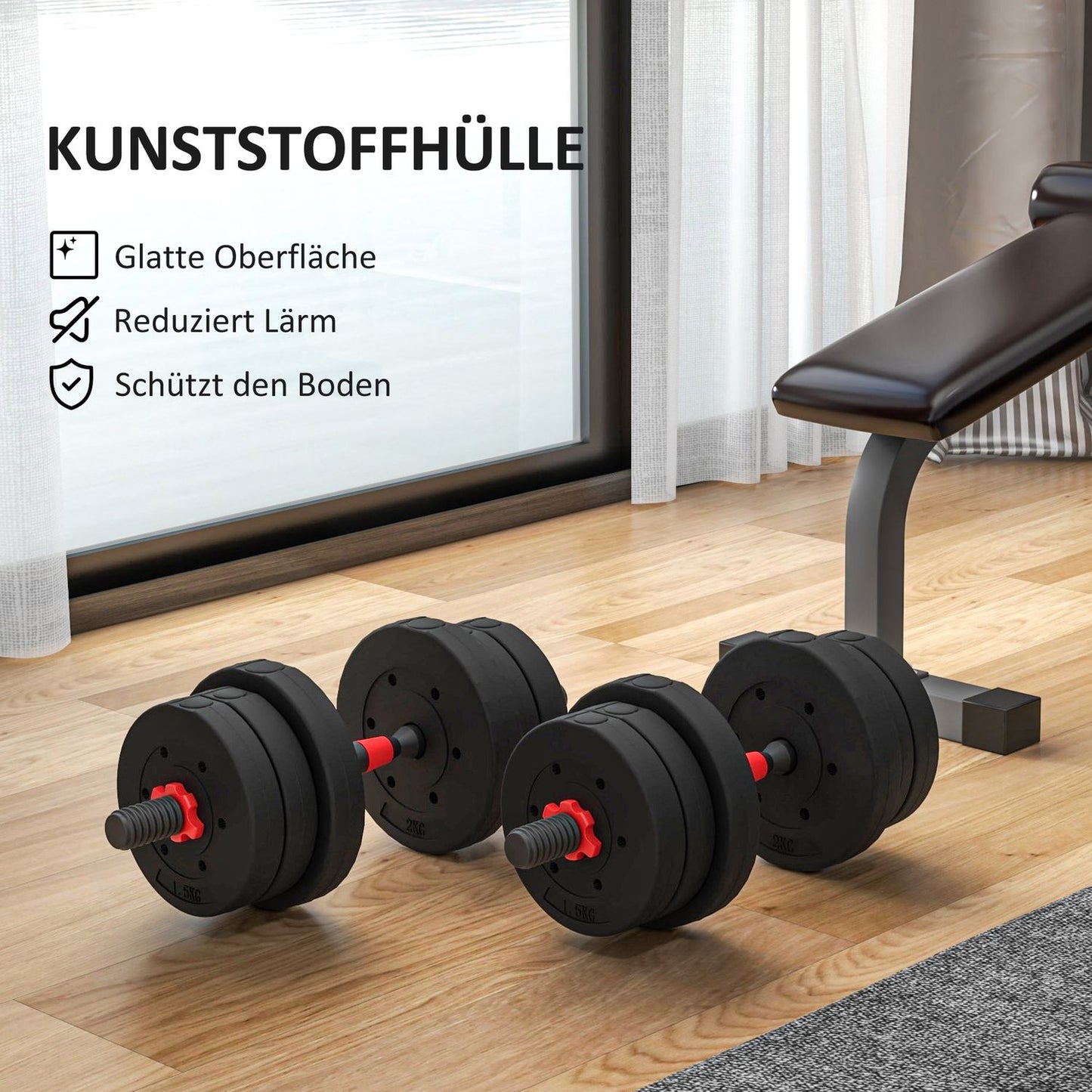 Adjustable Dumbbell & Barbell Set, 20 kg, Customizable Weights