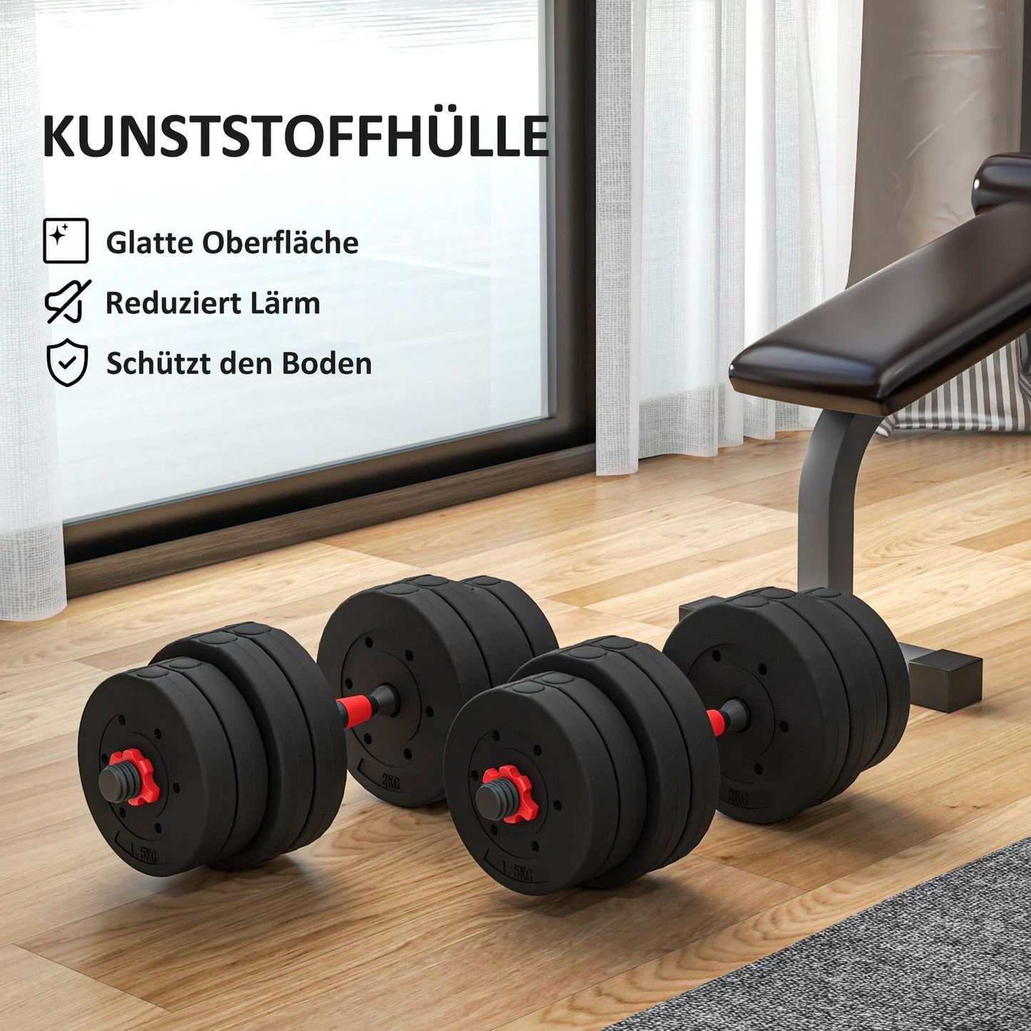 Adjustable Dumbbell & Barbell Set, 30 kg, Home Gym Use