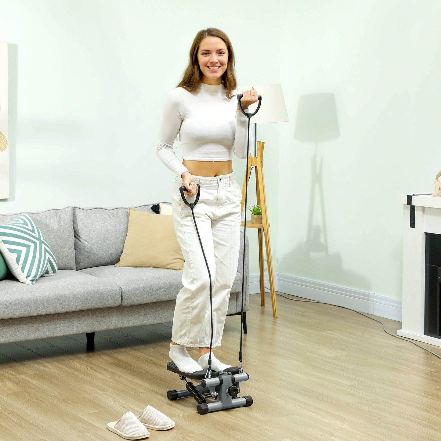 Mini Stepper with Power Ropes & LCD - Up to 100 kg Capacity