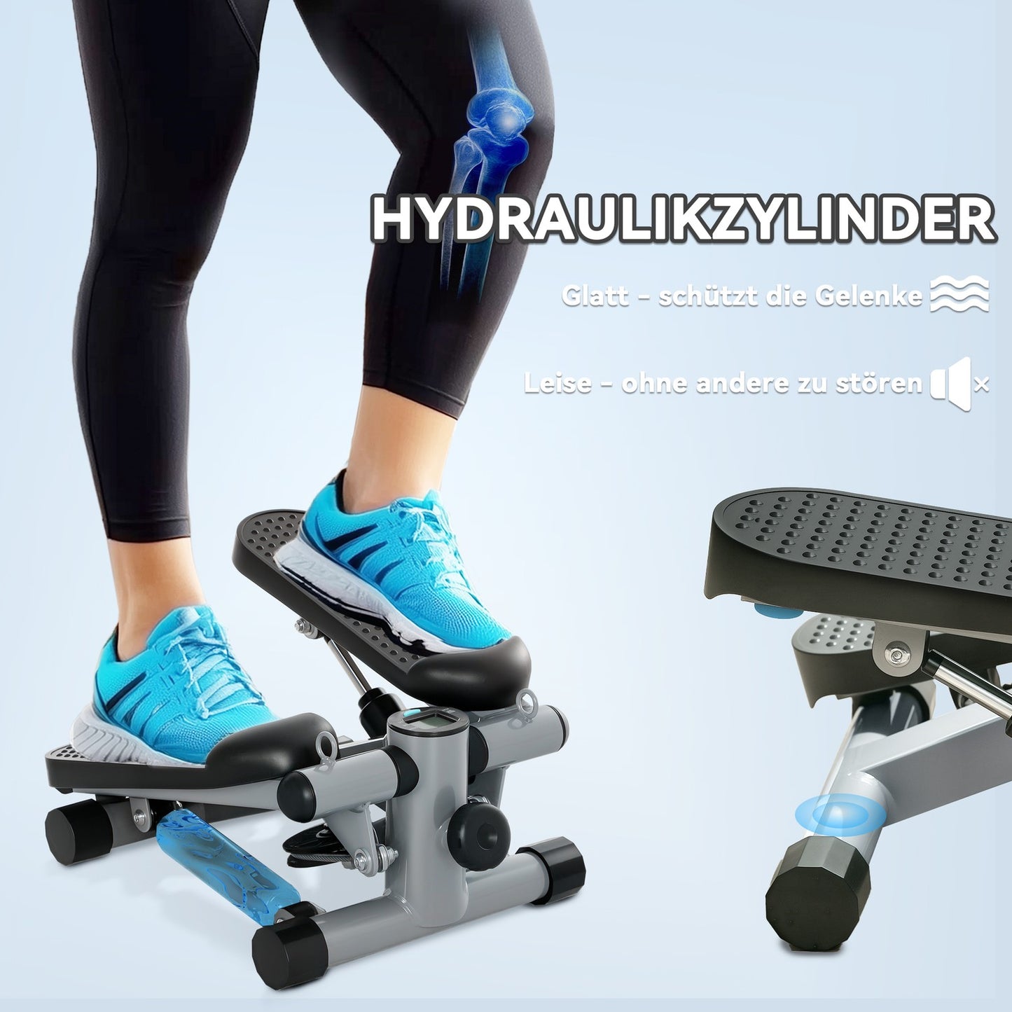 Mini Stepper with Power Ropes & LCD - Up to 100 kg Capacity