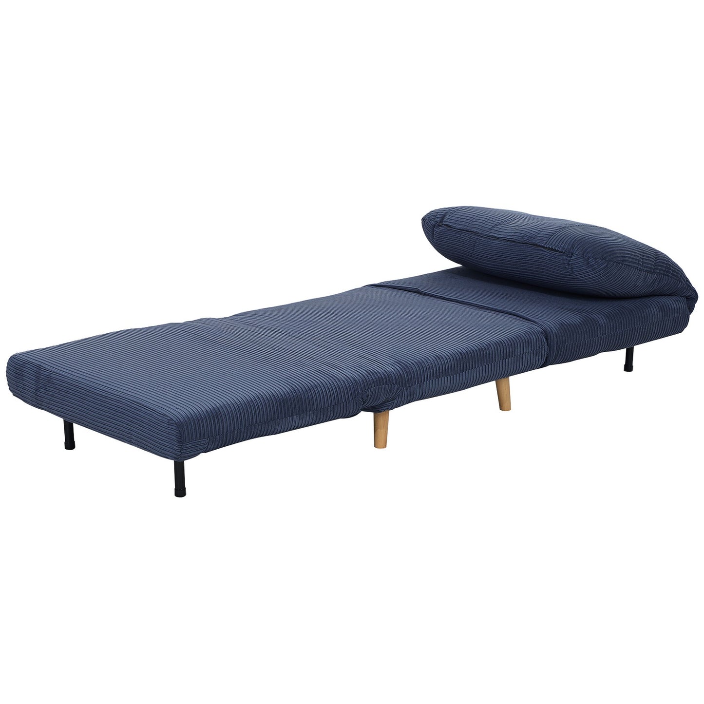 2-in-1 sofa bed, foldable mattress, blue corduroy, 82x89x83 cm
