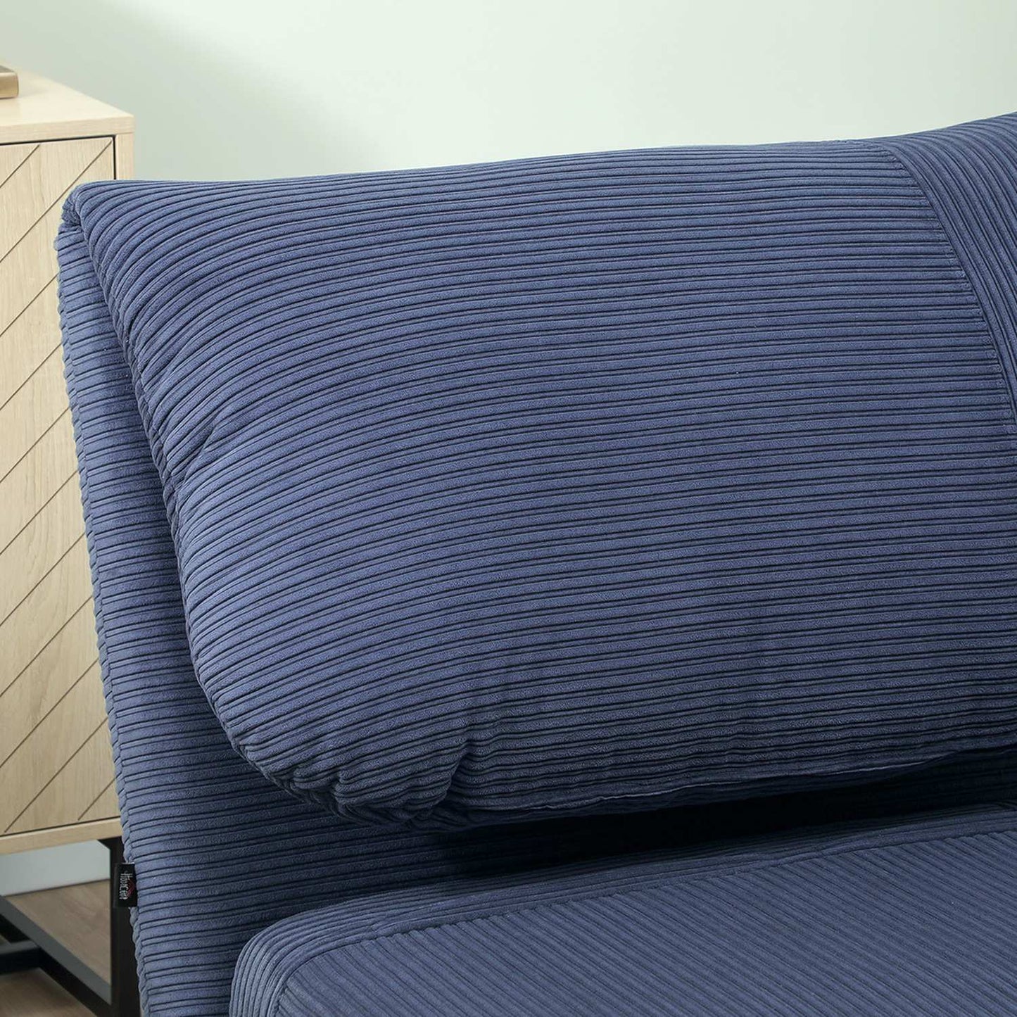 2-in-1 sofa bed, foldable mattress, blue corduroy, 82x89x83 cm