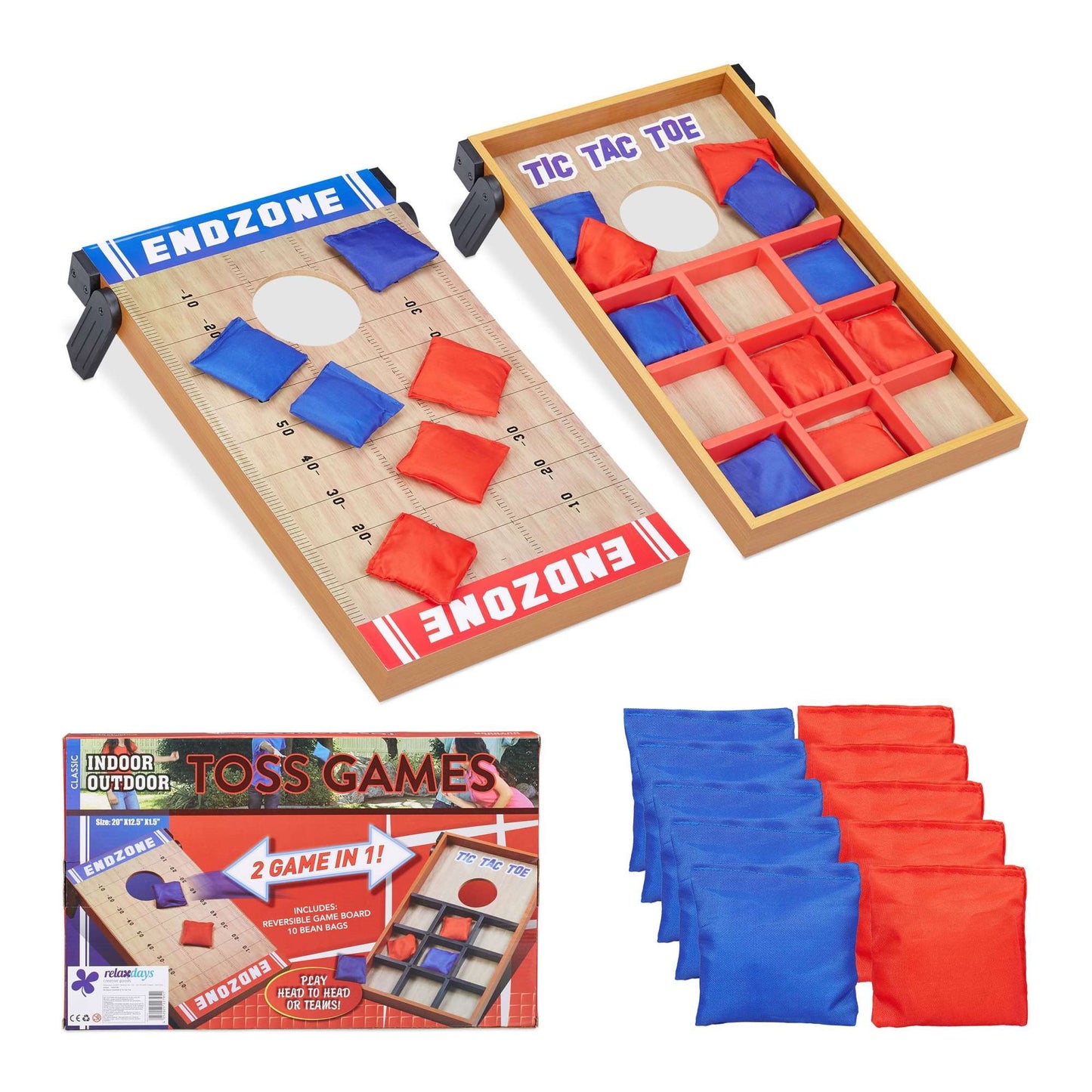 2-in-1 throwing game cornhole & three in a row