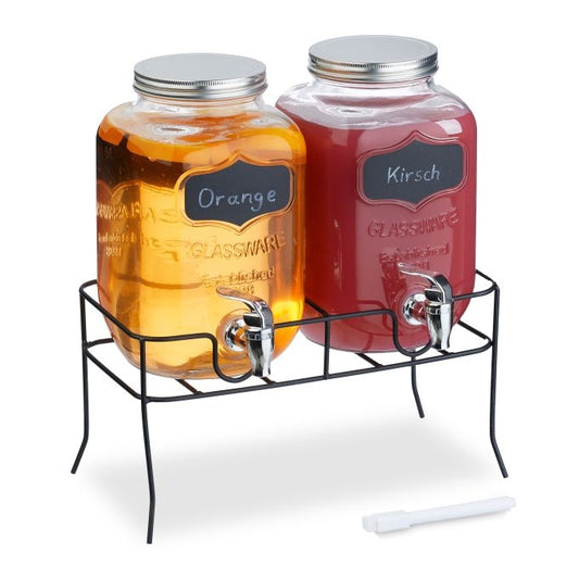 2-pack beverage dispenser with stand 4L