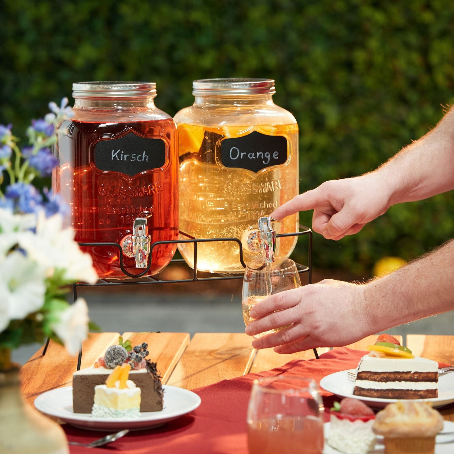2-pack beverage dispenser with stand 4L