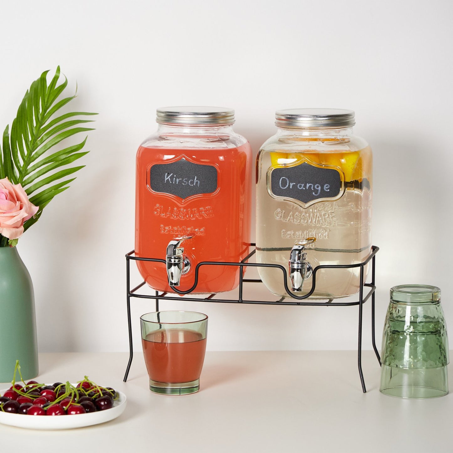 2-pack beverage dispenser with stand 4L