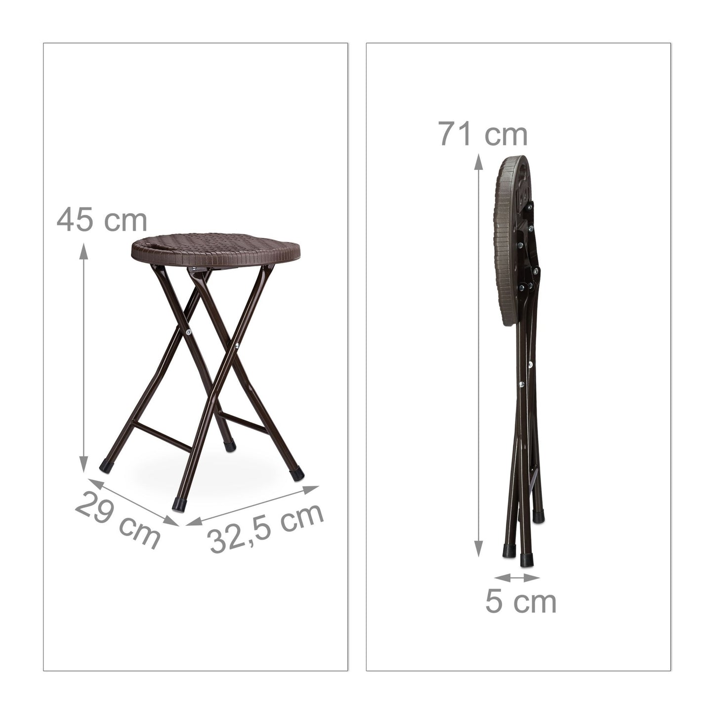 2 pcs. Folding stools in rattan