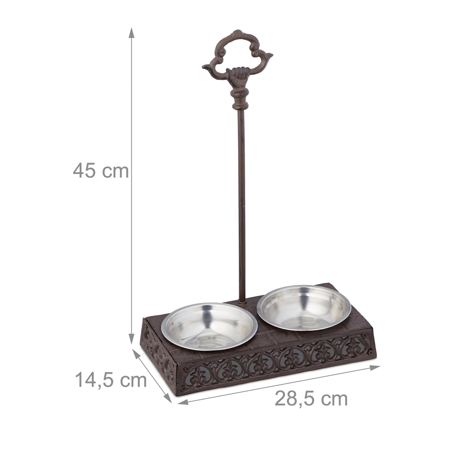 2 pcs. dog food bowls with handles