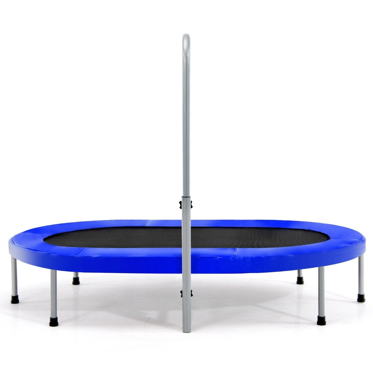 2 person trampoline with height-adjustable handle mini trampoline 154 x 90 x 92 -132 cm blue