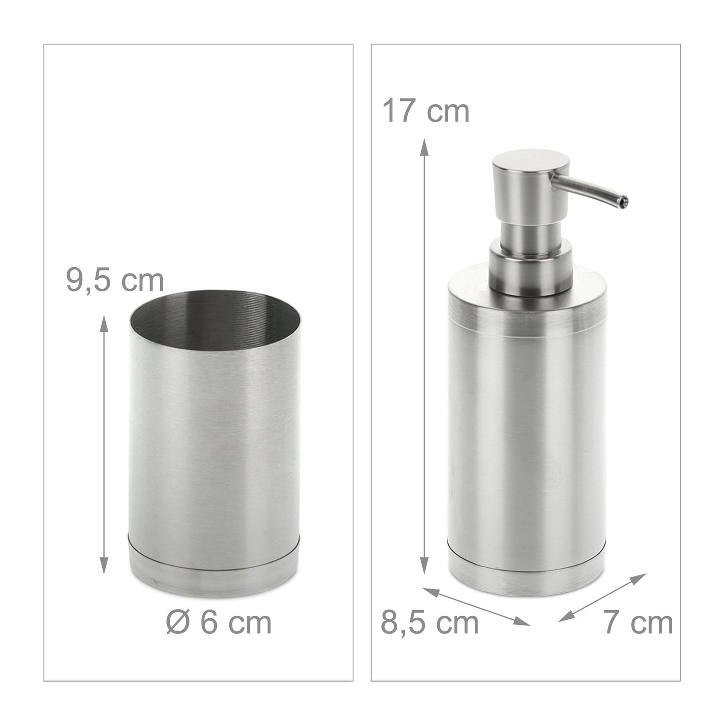 2-piece bathroom set stainless steel