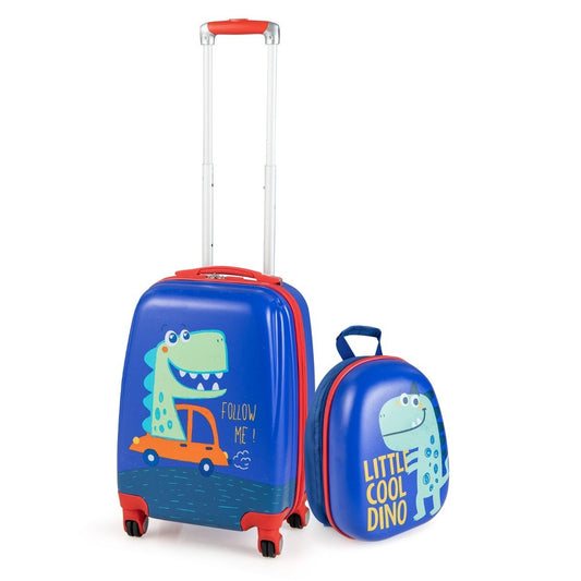 2-piece children's luggage set, hand luggage and backpack set, blue