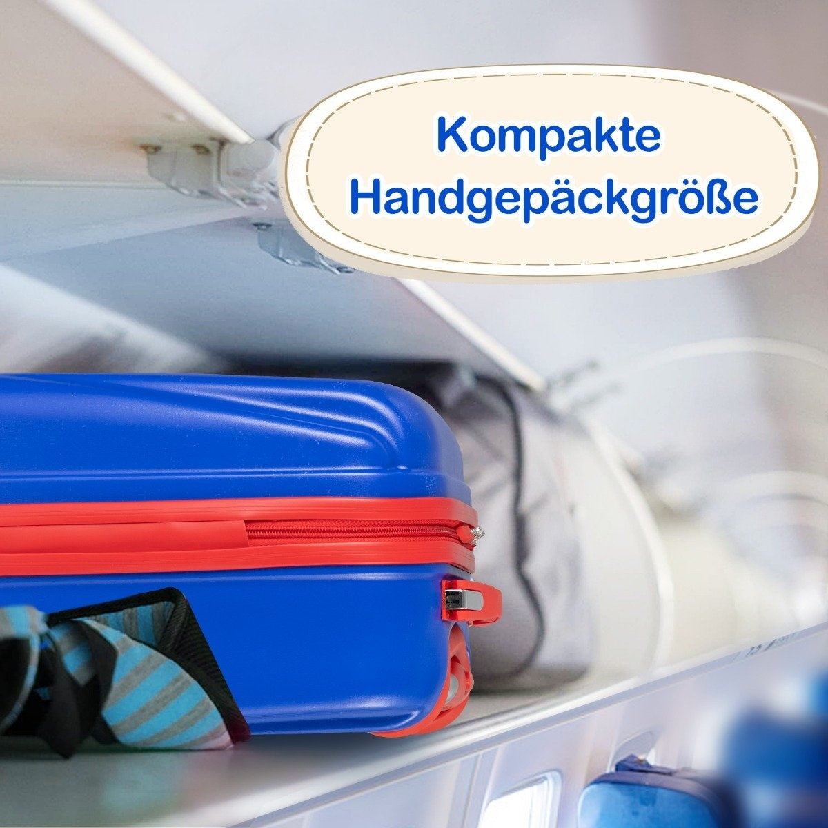 2-piece children's luggage set, hand luggage and backpack set, blue