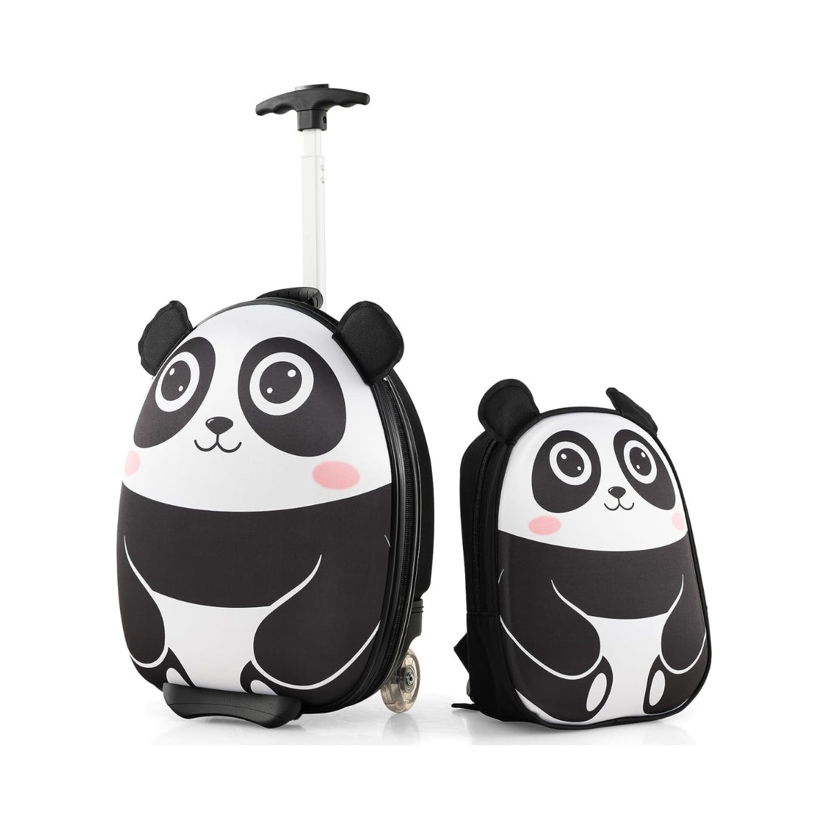 2-piece children's suitcase & backpack with wheels & 3-stage telescopic handle 12"+16" children's trolley Panda
