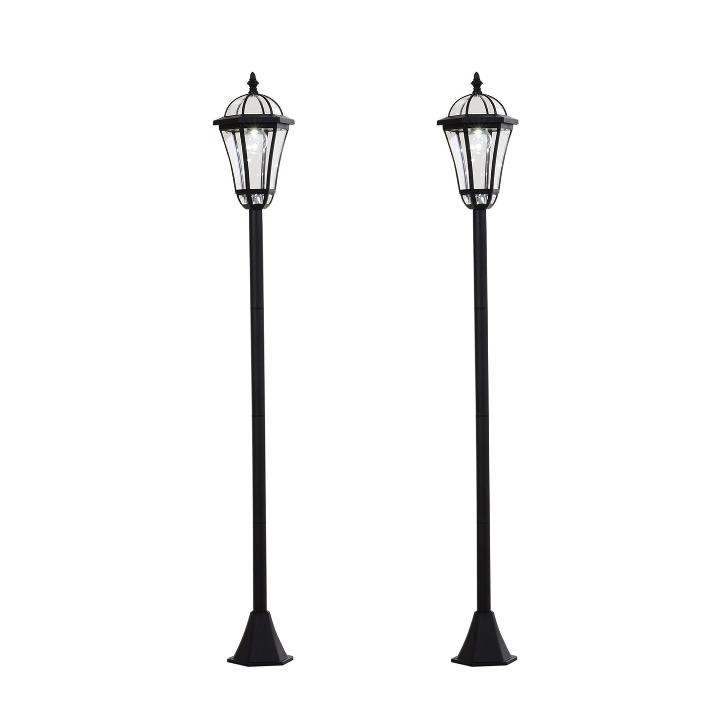 Solar LED Street Light, IP44 Waterproof, Energy Efficient, Black