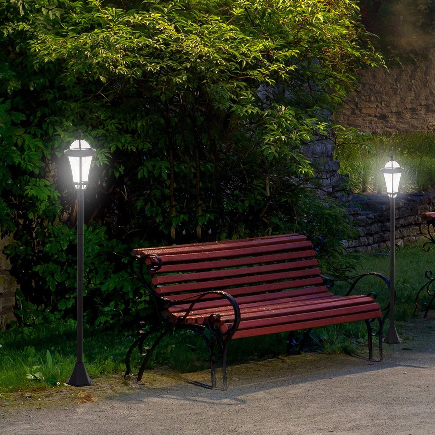 Solar LED Street Light, IP44 Waterproof, Energy Efficient, Black