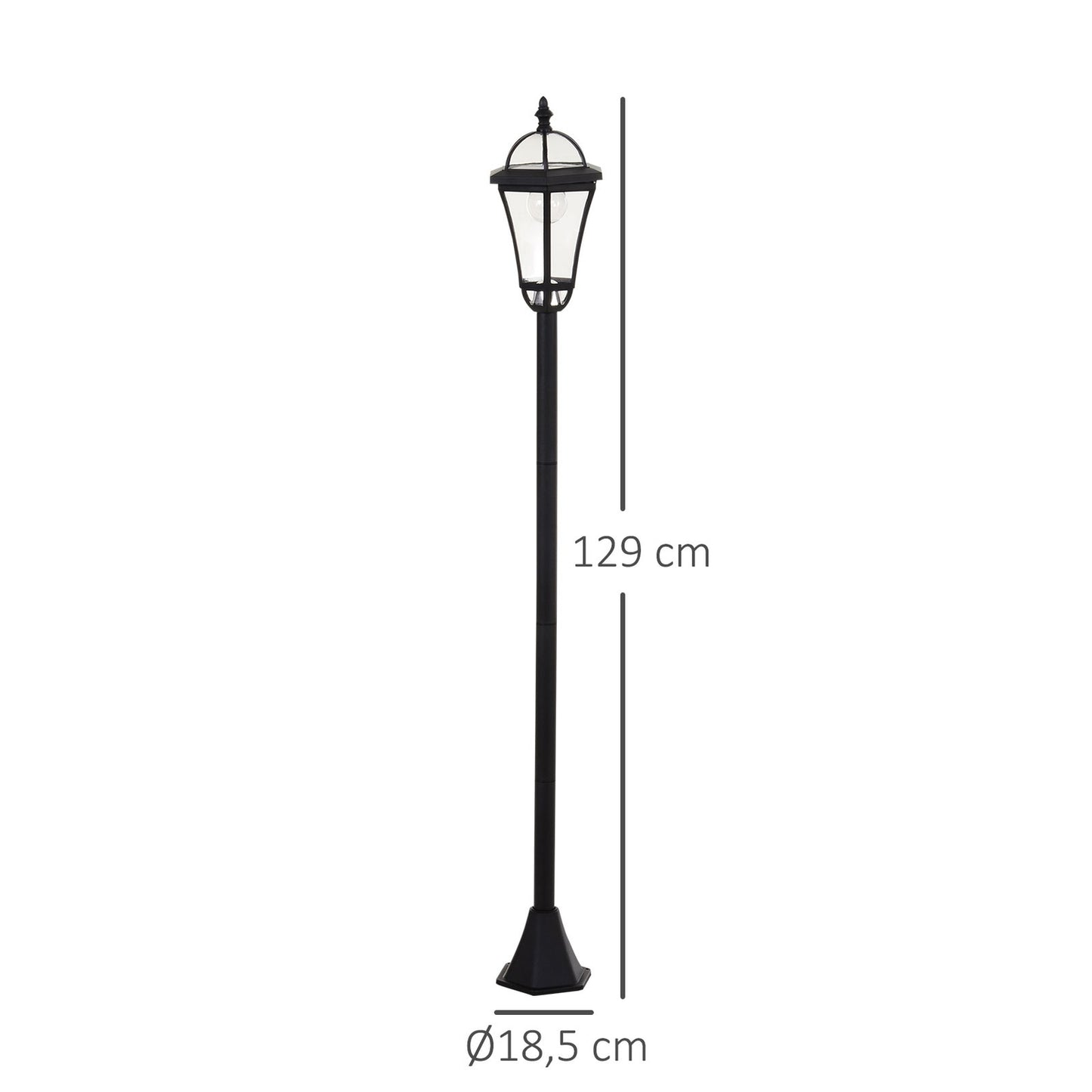 Solar LED Street Light, IP44 Waterproof, Energy Efficient, Black