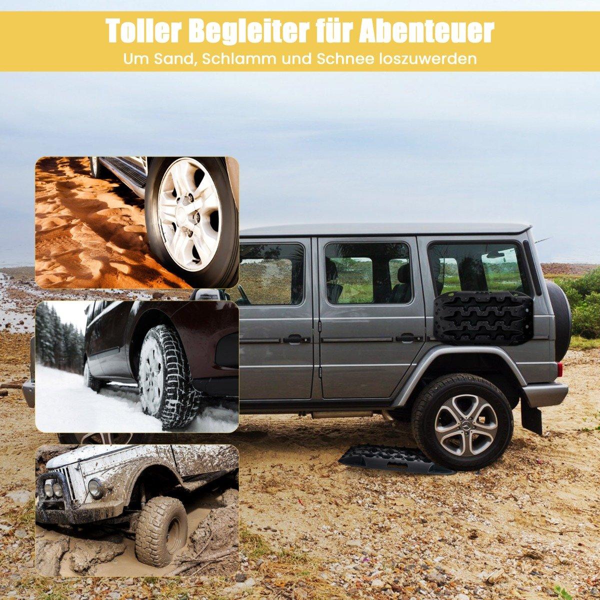 2 pieces traction aid sand plates off-road tire ladder for sand/mud/snow 10 tons black