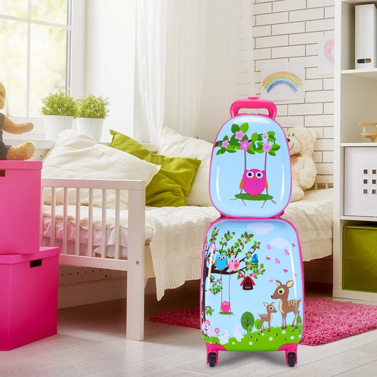 2-piece suitcase set children's luggage 16'' suitcase + 12'' backpack