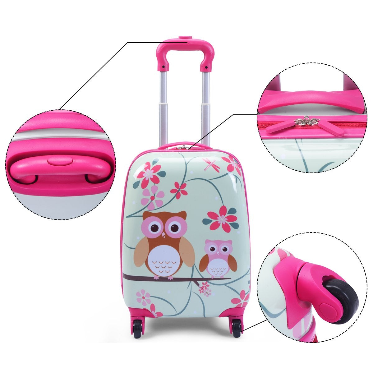 2-piece suitcase set travel luggage 16'' suitcase + 12'' backpack