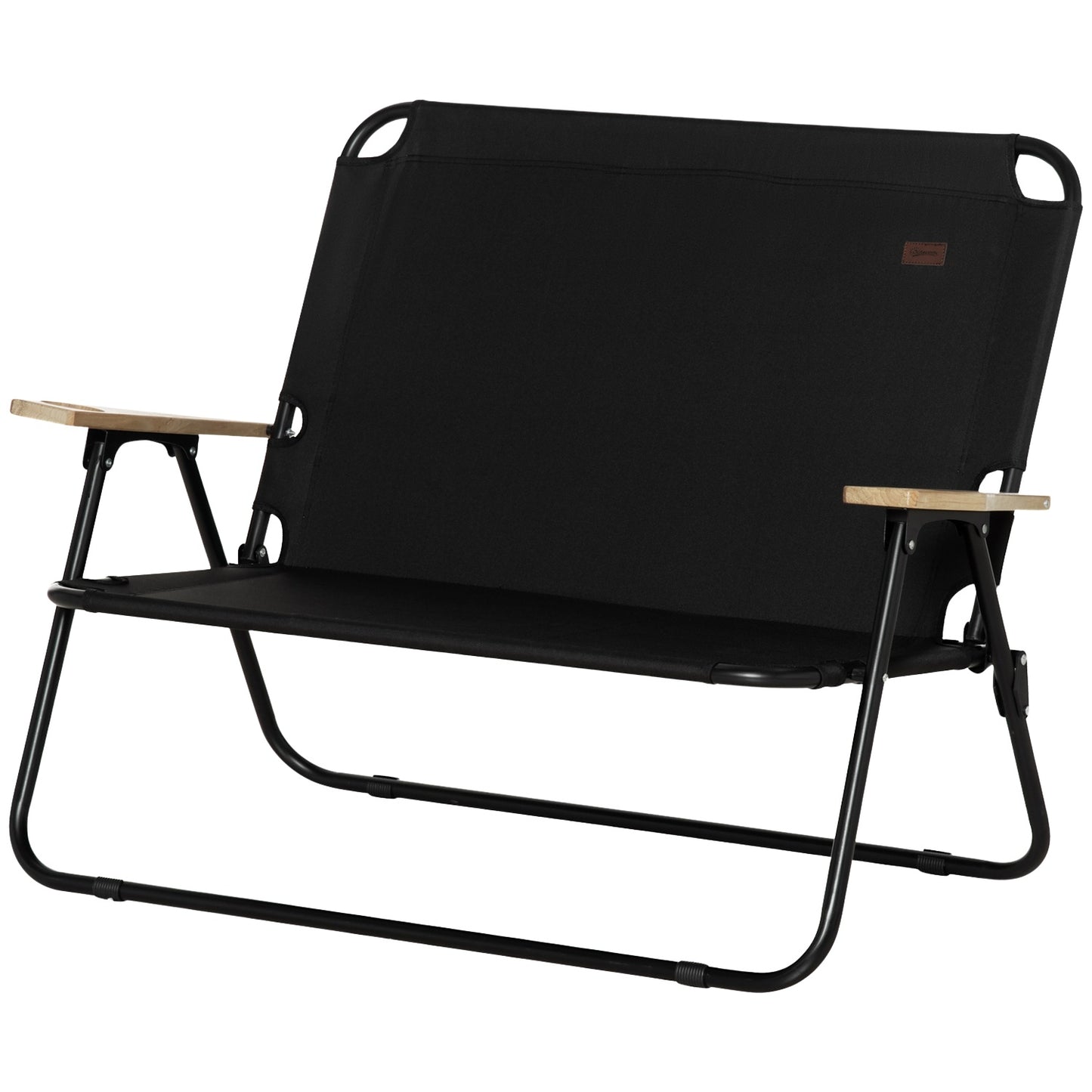 2-seater folding camping chair, portable with cup holder